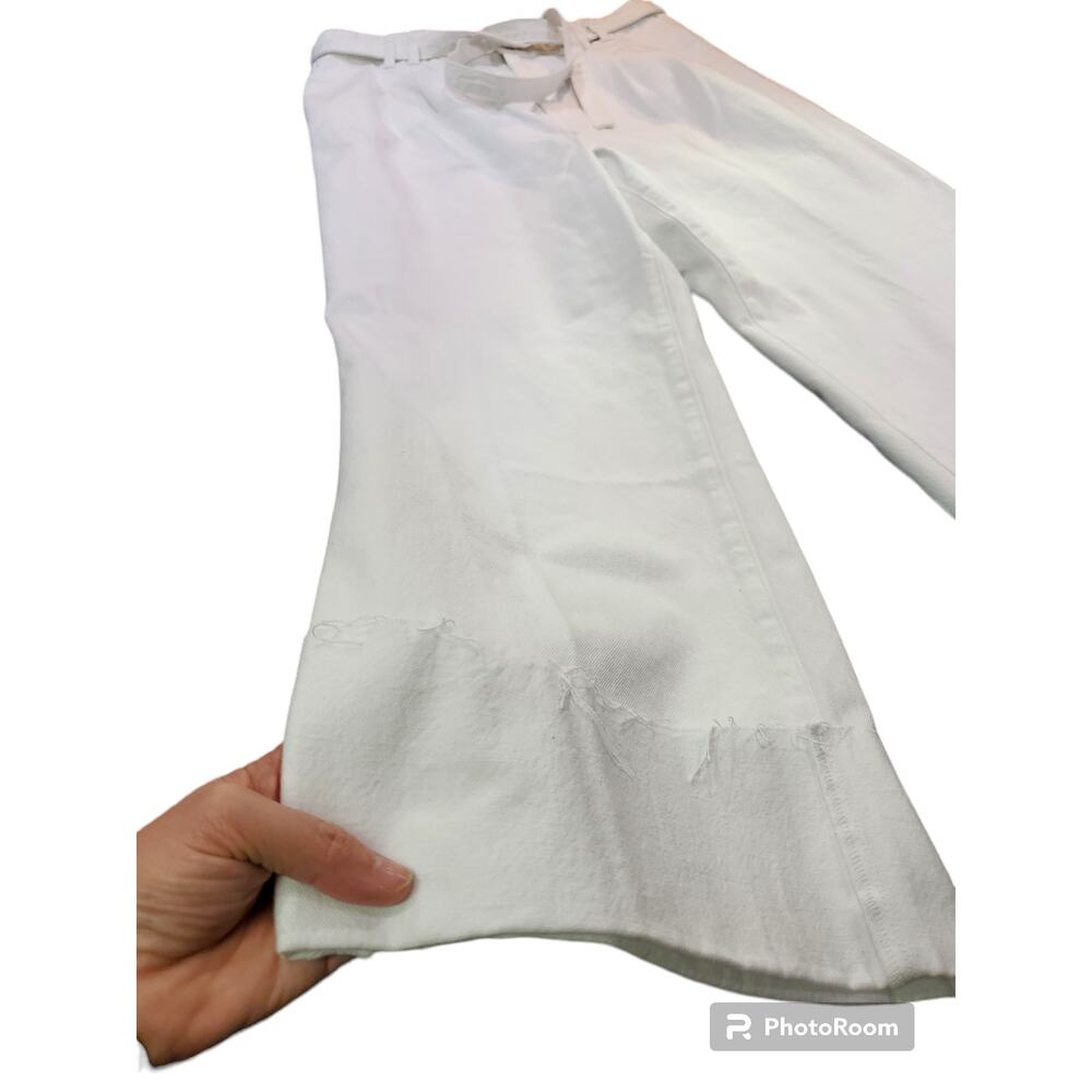 J Brand | White Louisa High Rise Tie Waist jeans | Size 32 - Picture 4 of 9